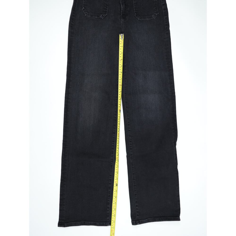 MOTHER Rambler Zip Sneak Washed Black Straight Leg Jeans Patch Pocket 25 Capsule - Picture 12 of 16